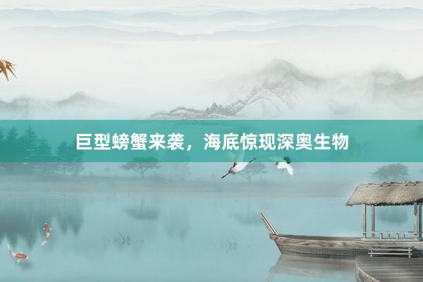 巨型螃蟹来袭，海底惊现深奥生物